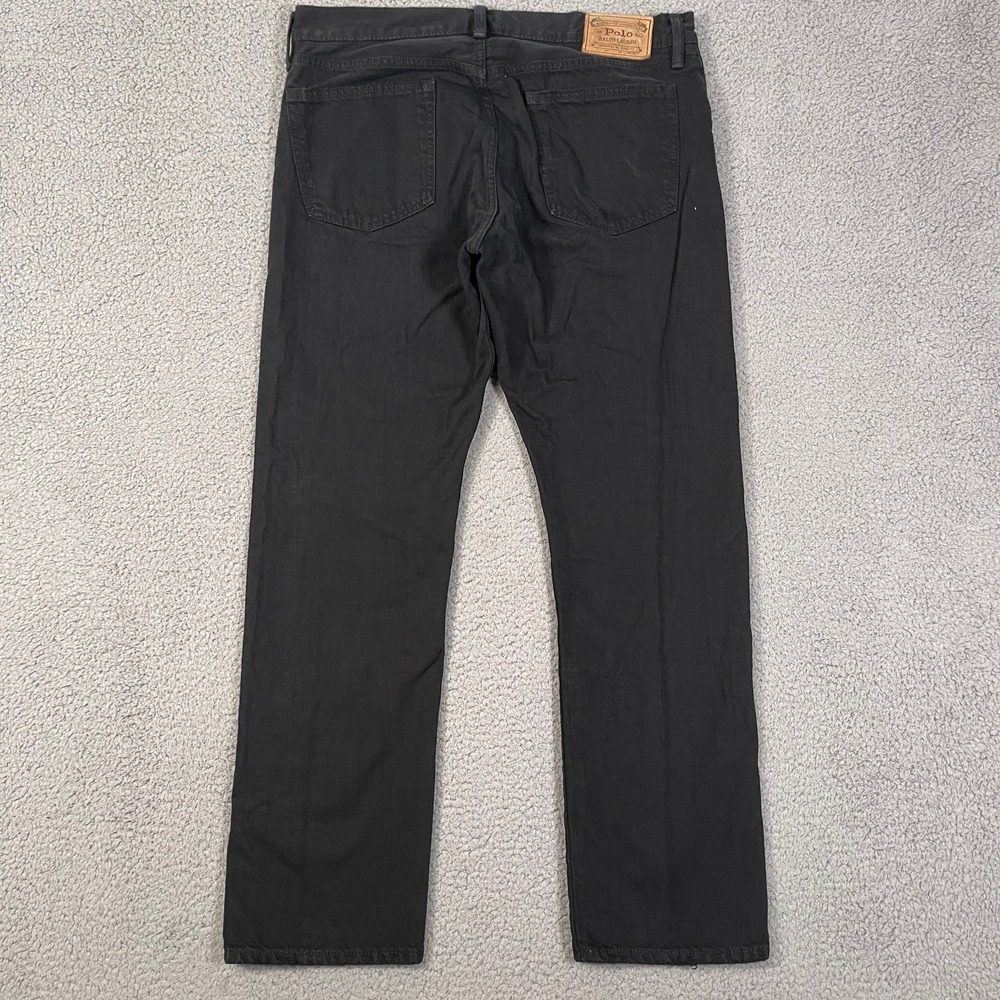 Polo Ralph Lauren Jeans Mens 33x30 Black Denim Streetwear Straight Leg Dungarees - Picture 4 of 11
